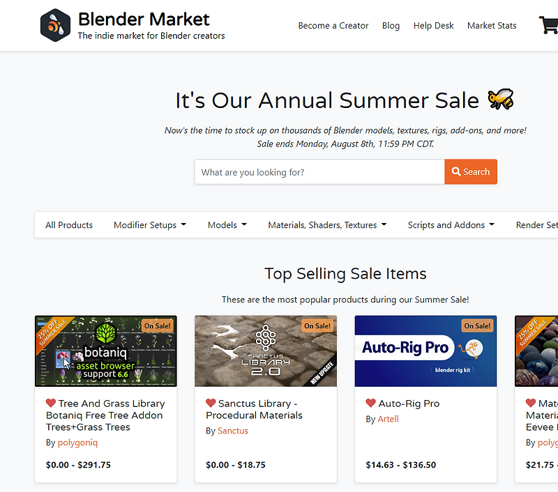 Blender Market Summer Sale 블렌더마켓 2022 여름세일