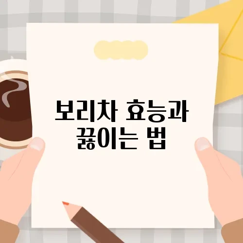 보리차 효능과 끓이는 법