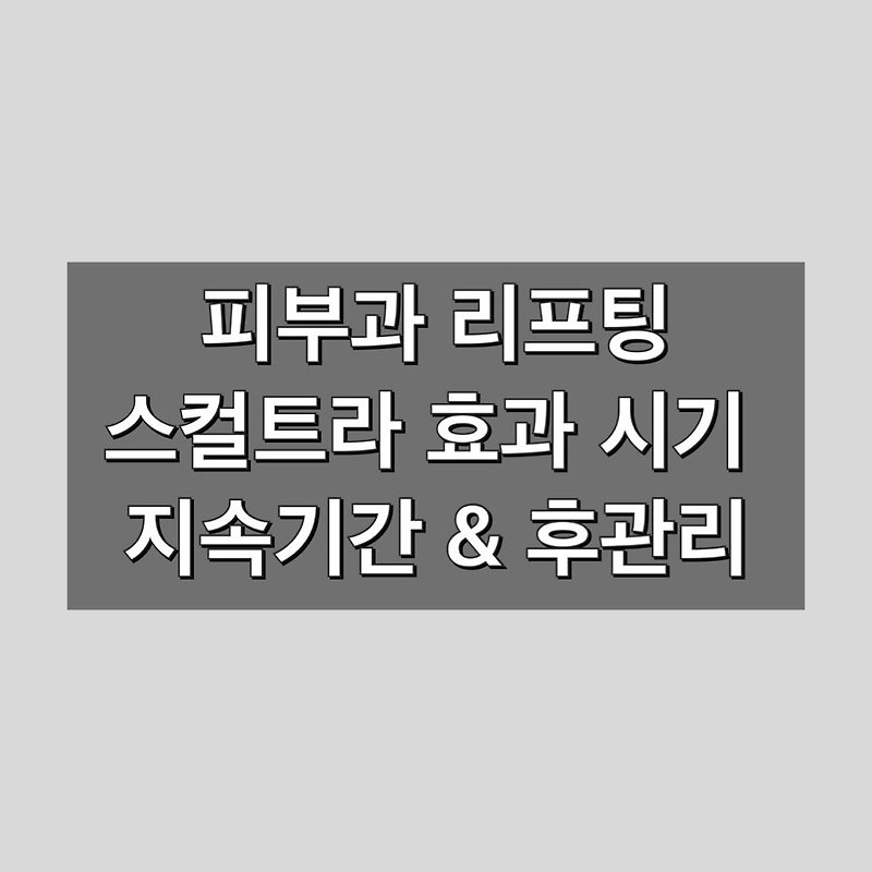 스컬트라 효과 시기 리프팅 후기