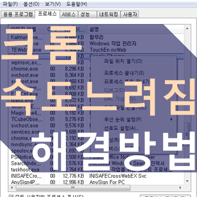 크롬 느려짐 해결하는 8가지 방법, 속도 빠르게 만들기