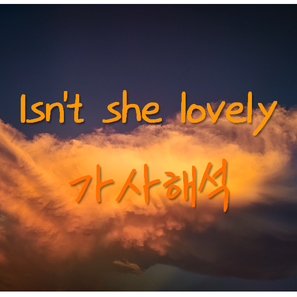 isn't she lovely-Stevie Wonder (가사해석,가사)