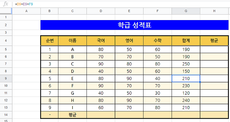 구글 스프레드시트 간단한 수식 활용 :: 알아두면 좋은 것들