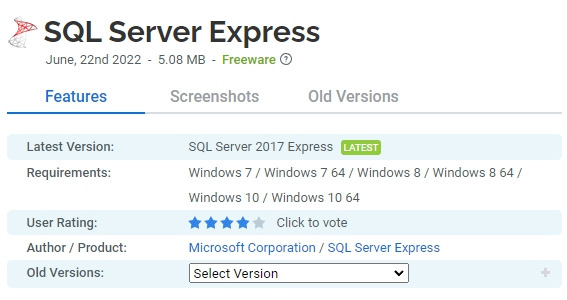 SQL Server Express 무료 다운로드
