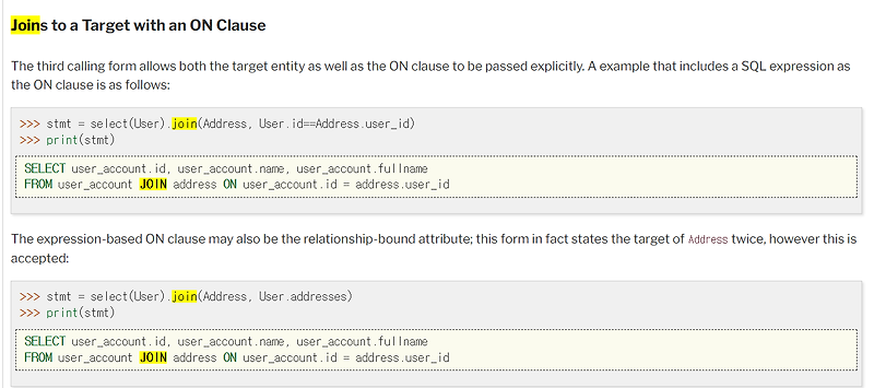 Sqlalchemy Orm Join Example