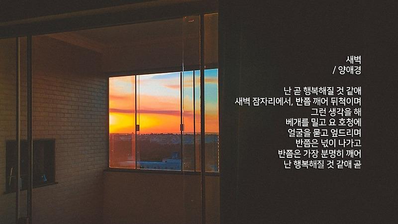 행복에 관한 시 모음 001 - 난 행복해질 것 같애 곧