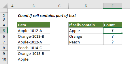 텍스트가 포함한 셀 갯수 카운트하기 How To Count If Cell Contains Text Or Part Of Text In Excel