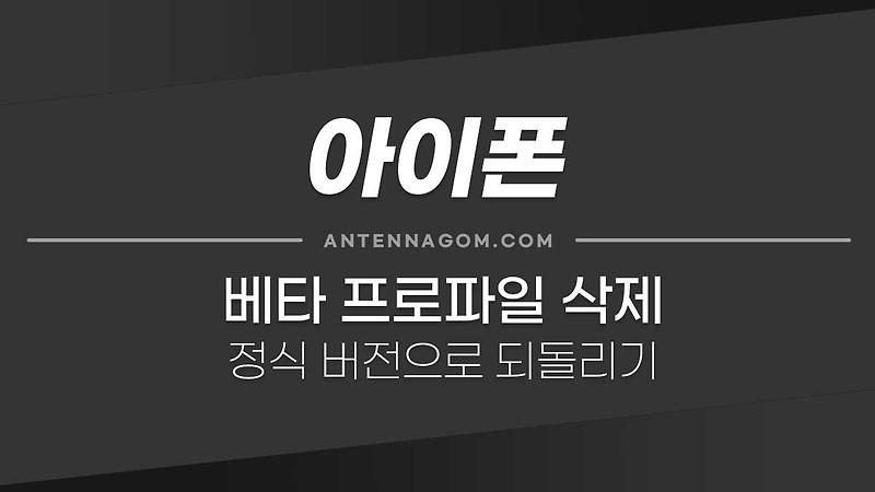 아이폰 iOS 베타 프로파일 삭제 방법 / 정식버전으로 업데이트 하기