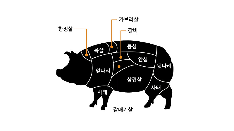 돼지고기 부위별 명칭 이거 하나면 끝!