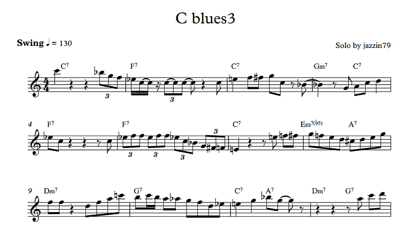 Jazz Blues in C3