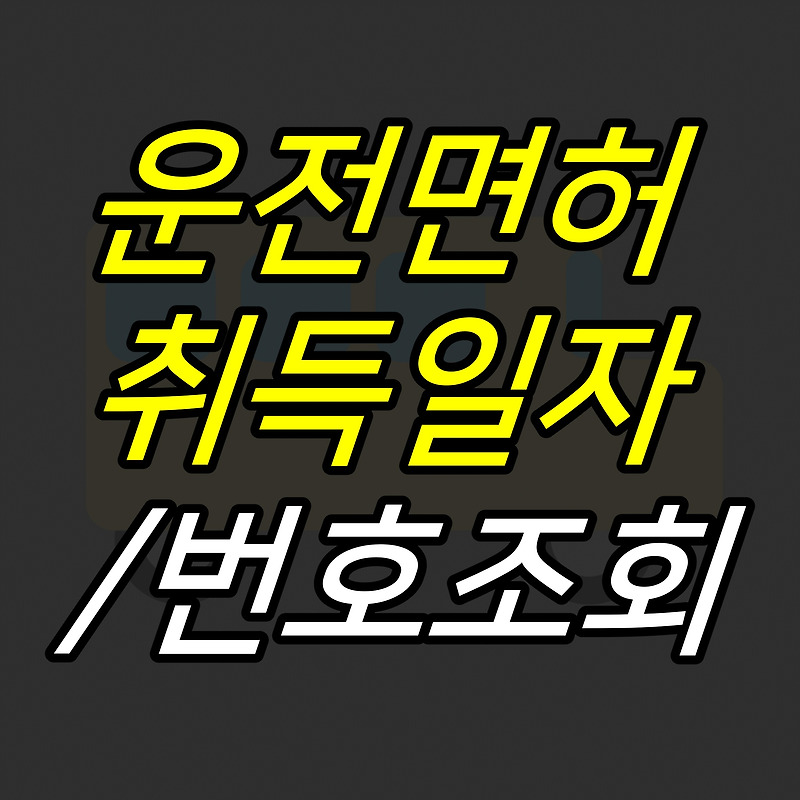 52G :: 운전면허 취득일자 조회 / 번호 찾기