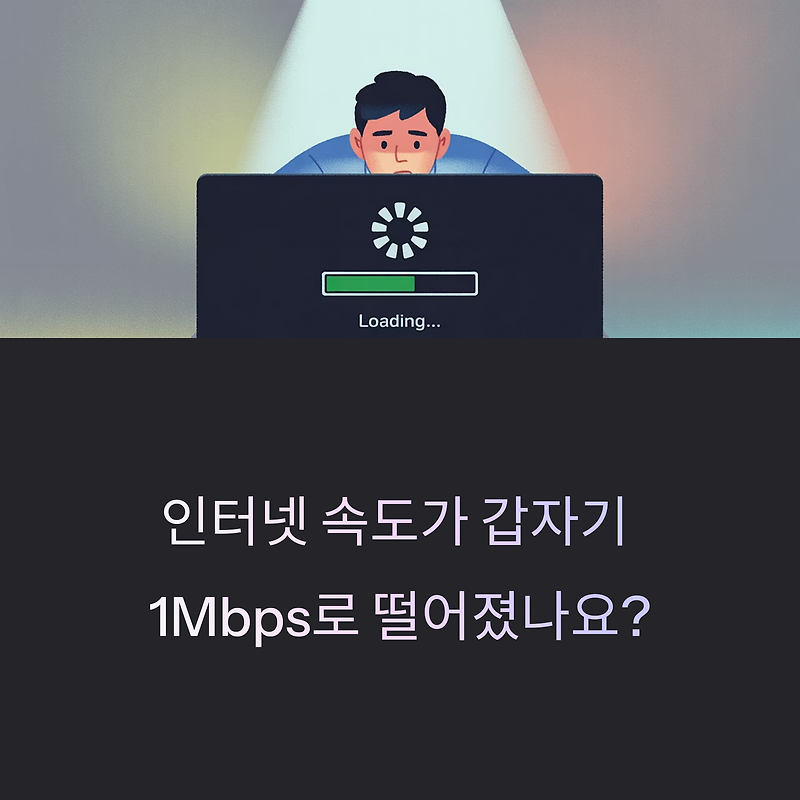 인터넷 속도가 갑자기 1Mbps로 떨어질 때