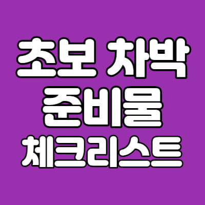 초보 차박 및 캠핑 준비물리스트 소개 꿀템 추천