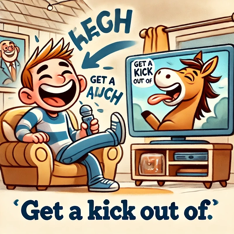 2. Get a kick out of : 즐거움을 느끼다.