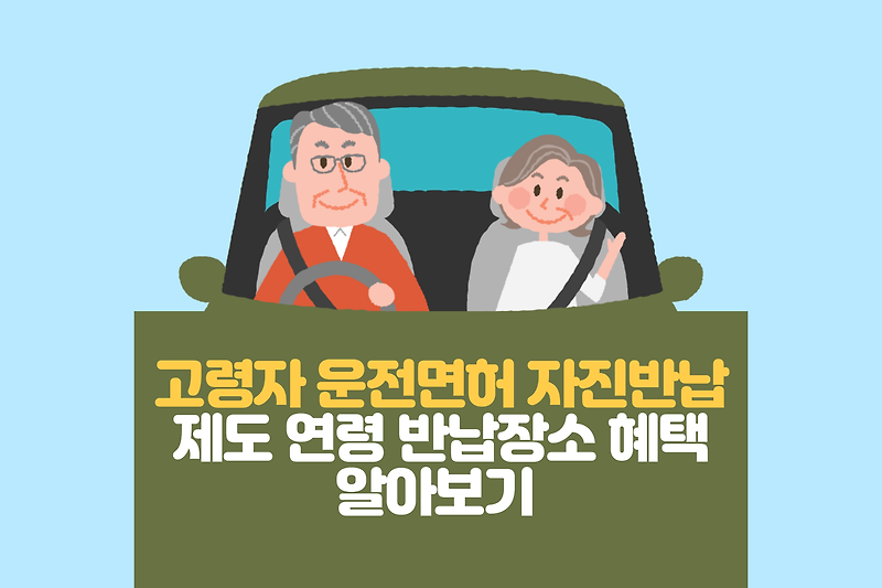 [경제]고령자 운전면허 자진반납제도 연령 반납장소 혜택 알아보기