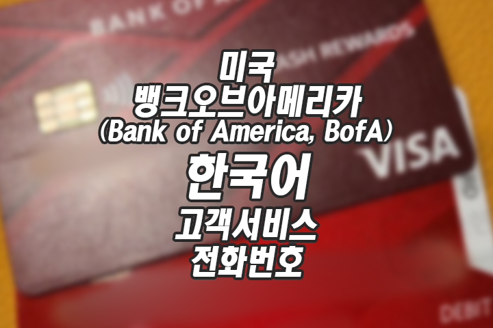 미국 뱅크오브아메리카(Bank of America, BofA) 한국어 고객센터 전화번호