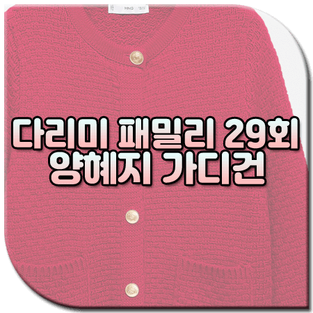 다리미 패밀리 29회 양혜지 가디건 / 망고 버튼 니트 가디건 레드 [이차림 옷]