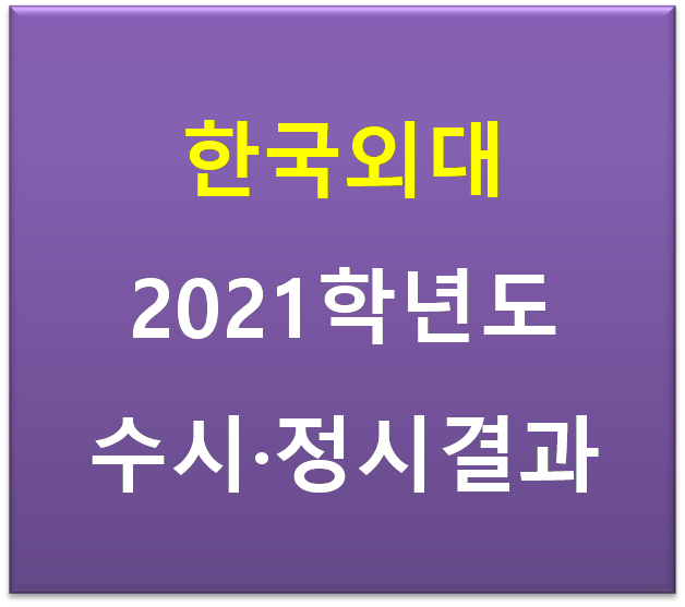 한국외국어대학교 2021학년도 학생부종합전형 교과전형등급컷 정시백분위컷