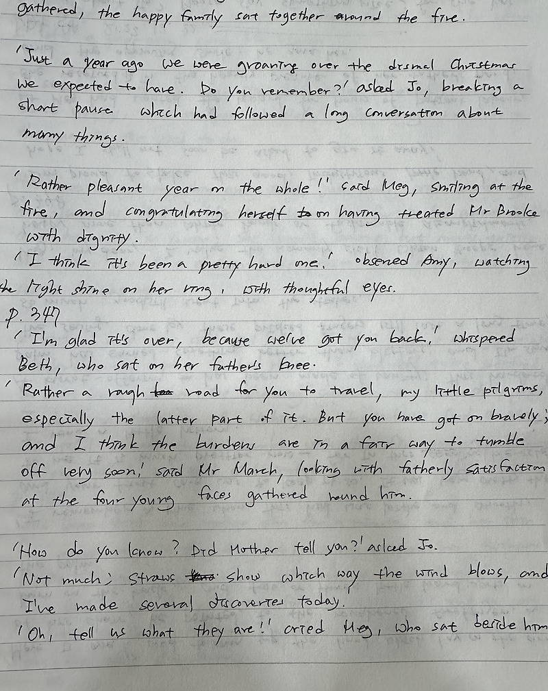 작은 아씨들 원서 필사 Straws show which way the wind blows.