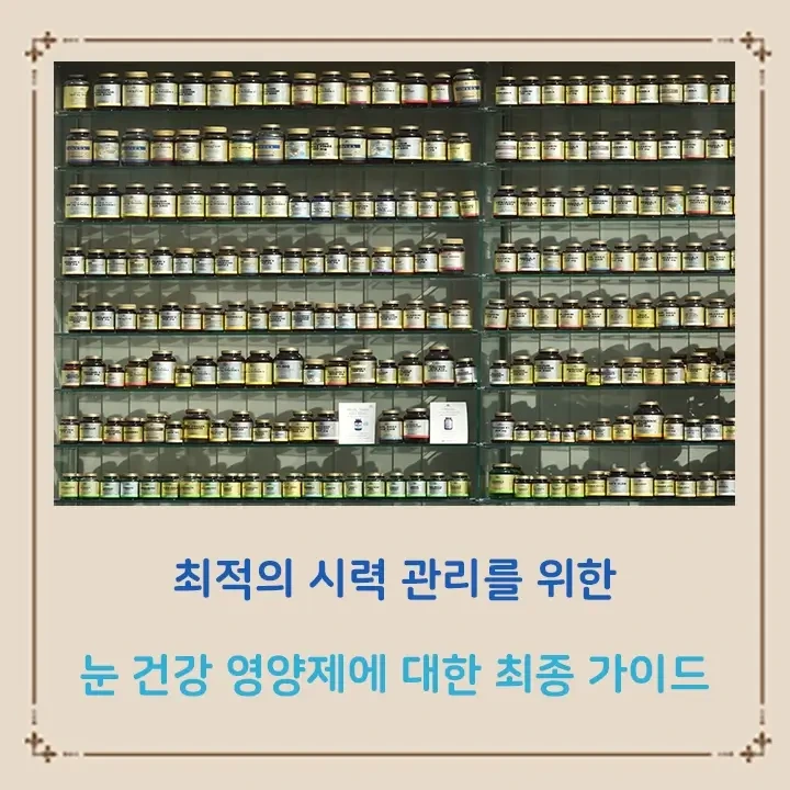 최적의 시력 관리를 위한 눈 건강 영양제에 대한 최종 가이드