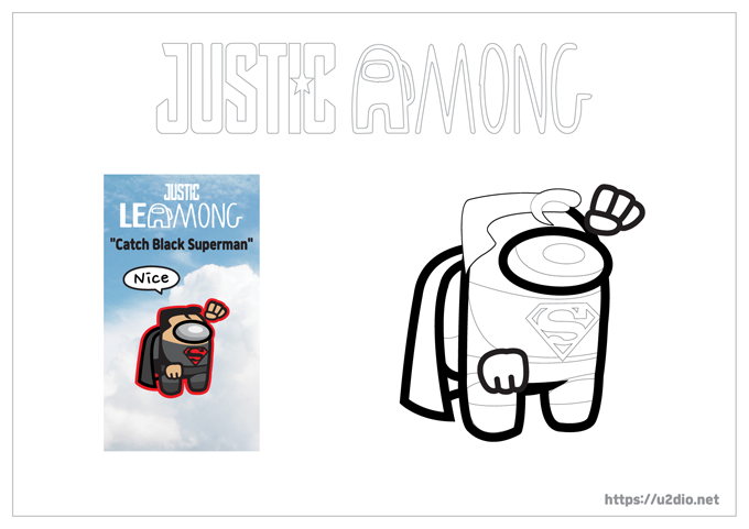 Superman, Among-us Justice league coloring pages free download