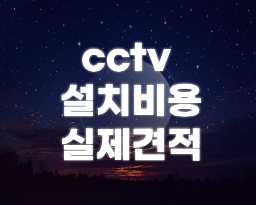 CCTV 설치에는 얼마가 필요할까(실제 견적서 참고)