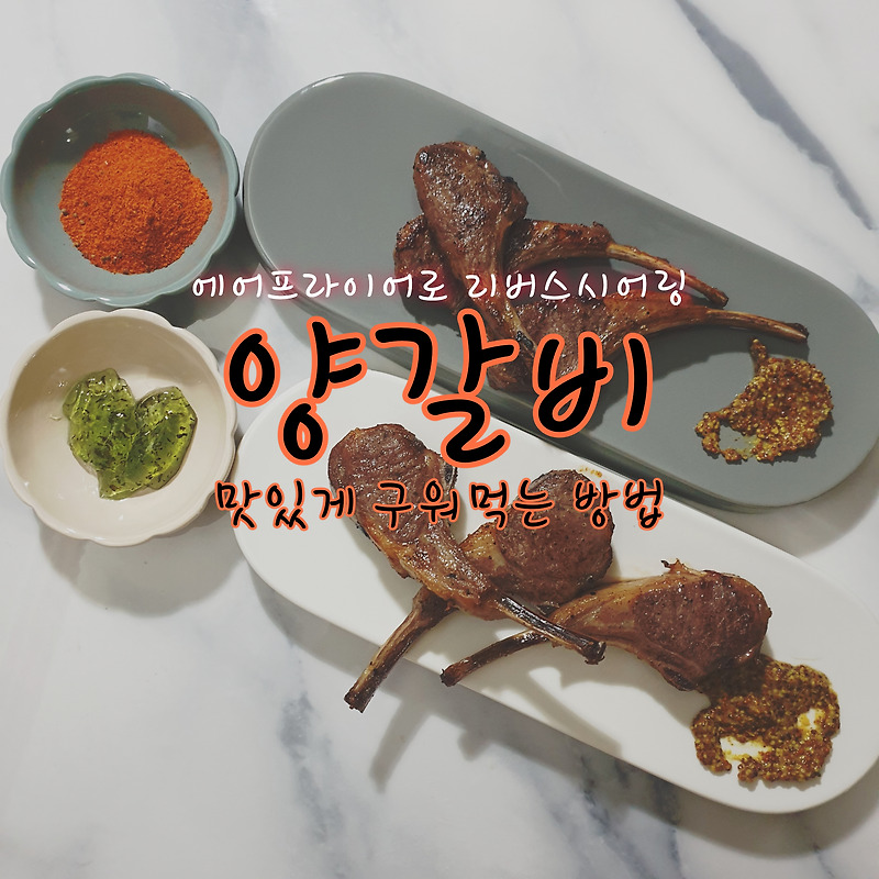 [리버스시어링]양갈비 에어프라이어로 맛있게 굽는 방법! 민트젤리 찍어먹으니 찰떡