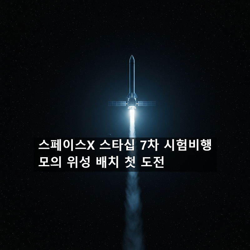 스페이스X <b>스타십 7차 시험비행</b> 모의 위성 배치 첫 도전