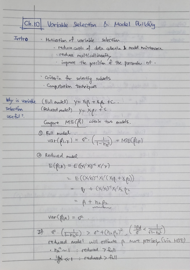 Ch 10 variable selection model building 1 