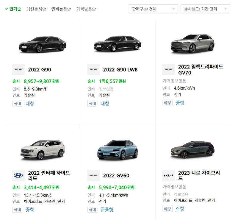 자동차 종류 (SUV, 세단, 왜건, MPV, 쿠페?)
