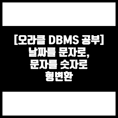 [오라클 DBMS 공부] 날짜를 문자로, 문자를 숫자로 형변환