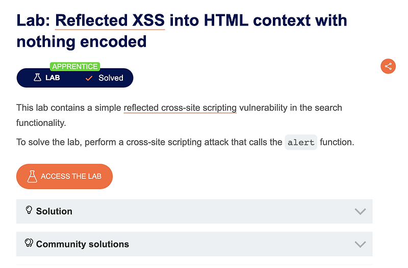 Portswigger reflected xss into html context with nothing encoded solution