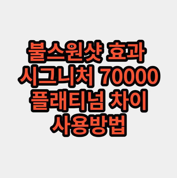 불스원샷 효과 시그니처 70000 플래티넘 차이 사용방법