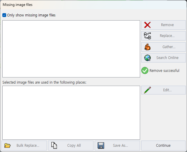Missing image files
