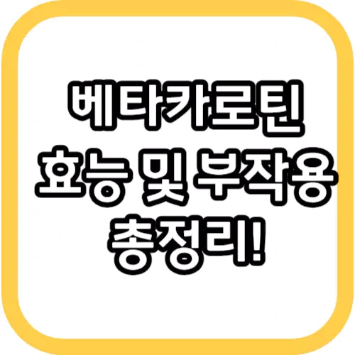 비타민A 베타카로틴 효능 및 부작용 총정리!