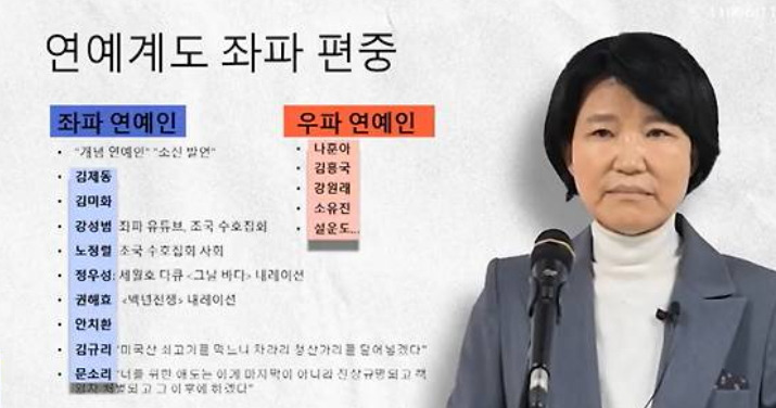 이진숙 소유진 우파연예인 명단 좌파 총출동 리스트 허브길