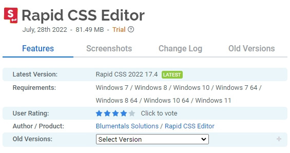 Rapid CSS Editor 무료 다운로드