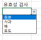 엑셀 개발도구를 이용한 목록상자 만들기