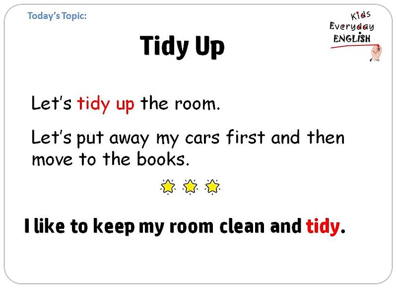 Let's tidy up the room (방을 정리해 보자)