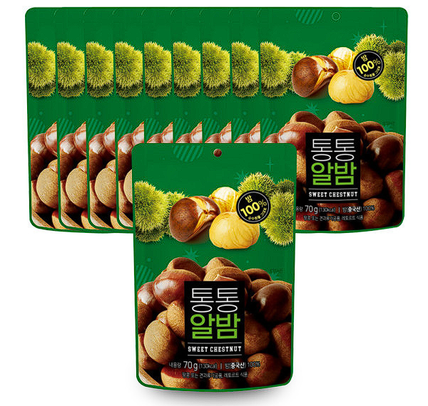 통통알밤/군밤 밤100% 맛밤 70g x 10봉 할인