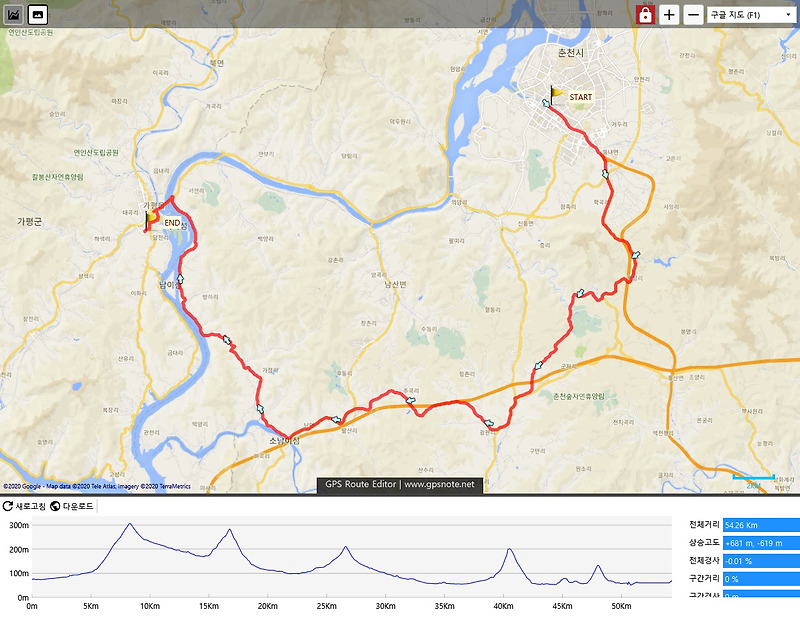 가평 자전거 코스