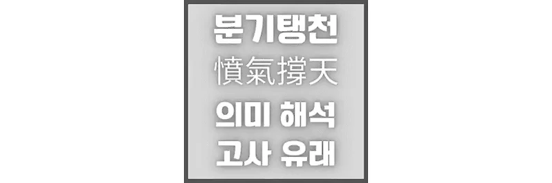 <b>분기탱천</b>(憤氣撐天) 뜻과 내용 예시
