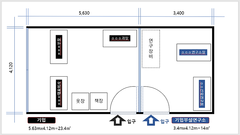 YP's zziing :: 기업부설연구소 내부배치도 도면을 PPT(파워포인트)로 만들기