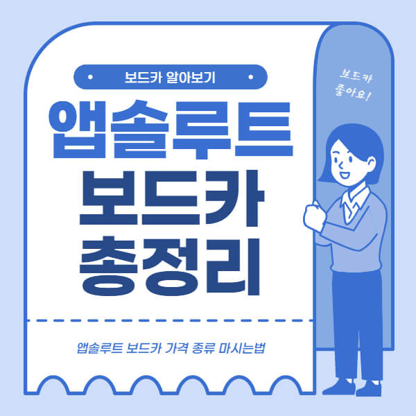 앱솔루트 보트카 가격 종류 마시는법