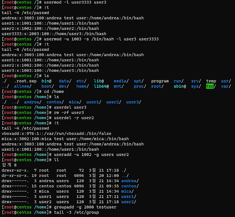 [Linux리눅스실습]usermod