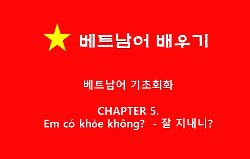 Chapter 5 – 베트남어 기초회화 / Em có khỏe không?  - 잘 지내니?