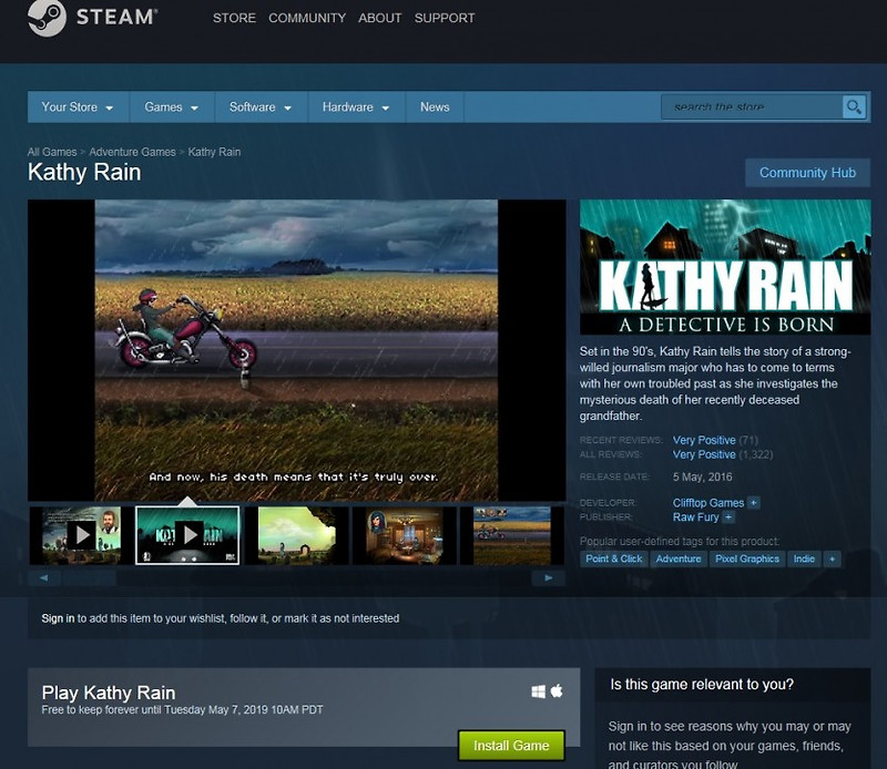 download kathy rain steam for free