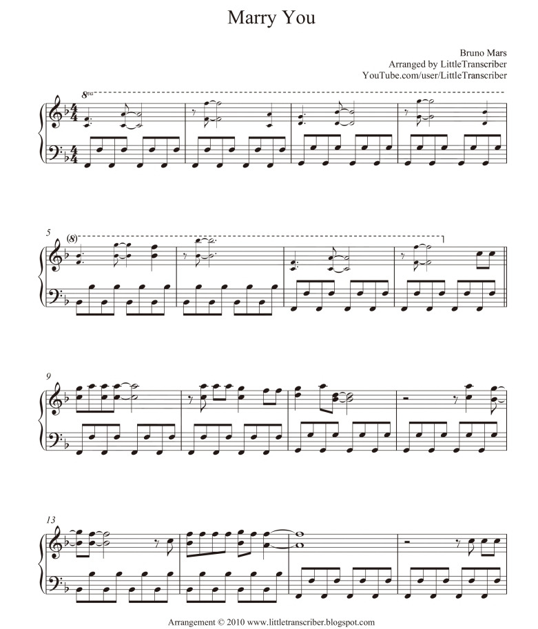 Bruno Mars Marry You Piano Cover
