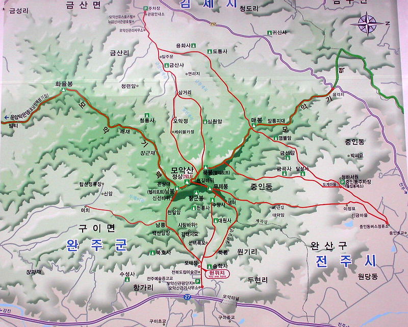 모악산 등산지도와 산행코스