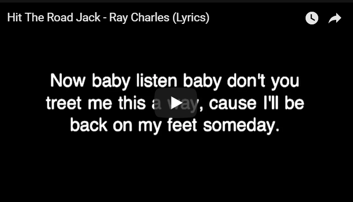 Hit the road Jack (Ray Charles) 가사번역