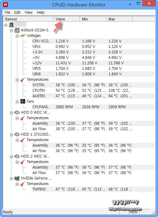 내컴퓨터 온도 확인 프로그램 - 메인보드 Cpu Hdd 비디오카드 온도 쿨러회전수 체크